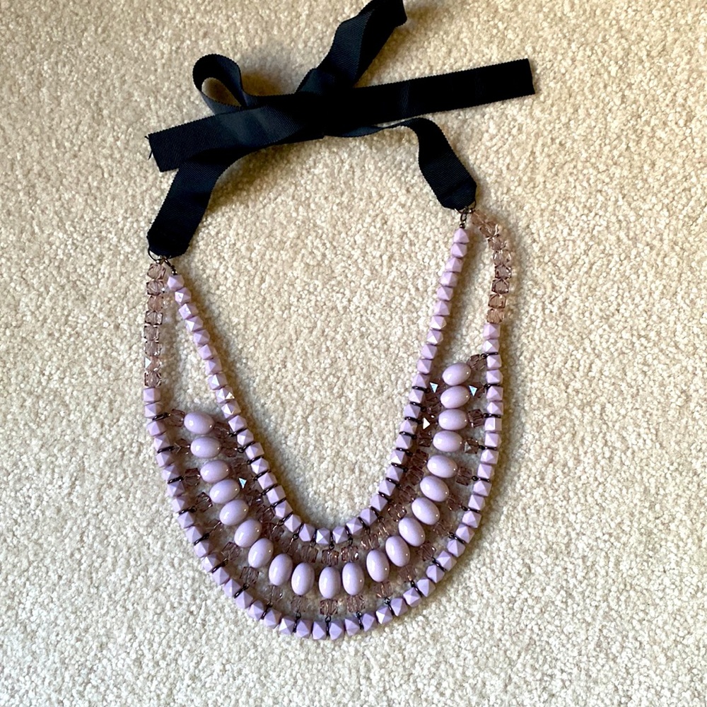 New Anthropologie Purple Lavender Bib Statement Necklace